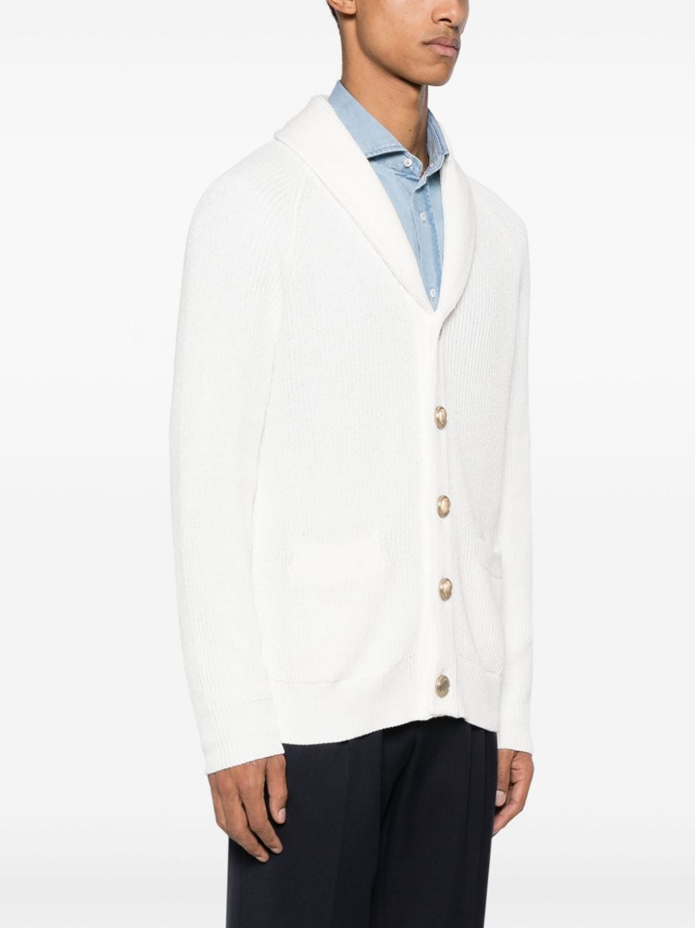 Brunello Cucinelli BRUNELLO CUCINELLI- Cotton Rib Stitch Cardigan