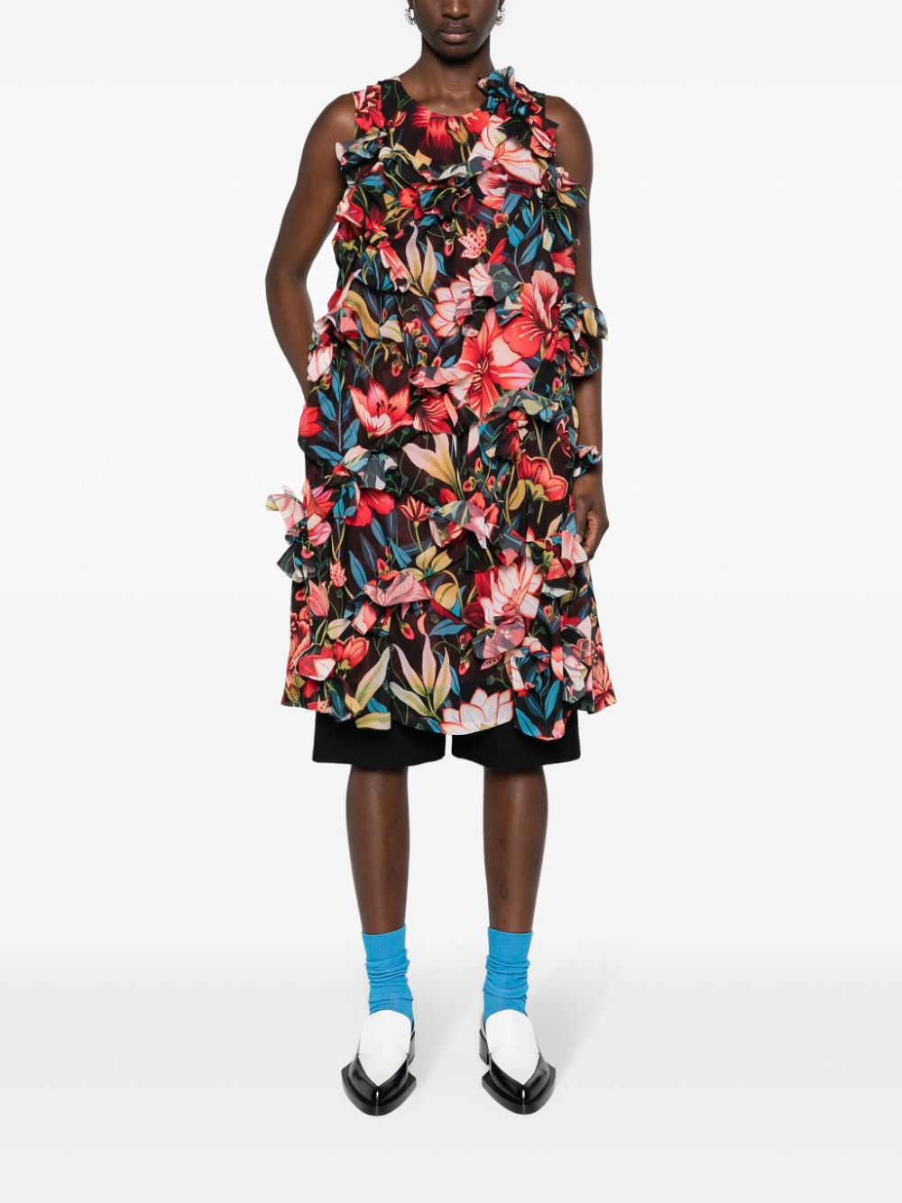 COMME des GARÇONS COMME DES GARCONS- Flower Print Mini Dress