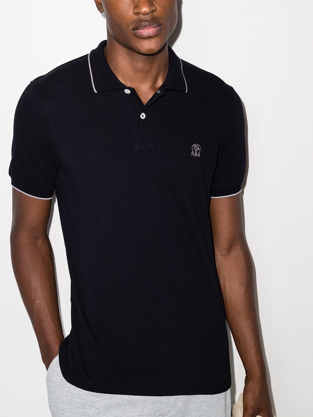 Brunello Cucinelli BRUNELLO CUCINELLI- Logo Cotton Polo Shirt