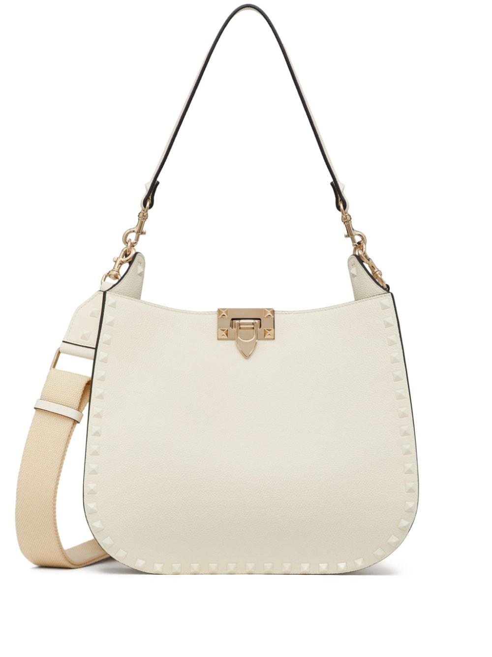 VALENTINO GARAVANI VALENTINO GARAVANI- Rockstud Leather Hobo Bag