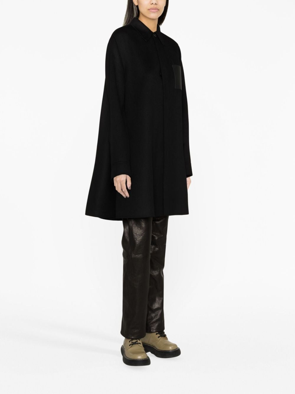 Loewe LOEWE- Wool Blend Cashmere Trapeze Coat