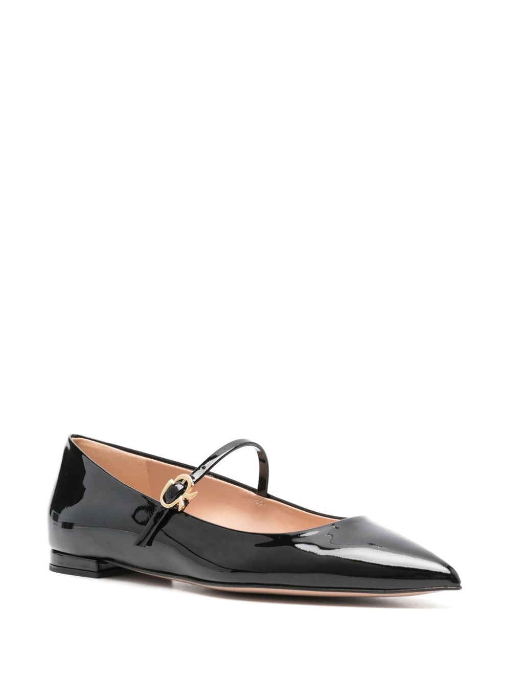 Gianvito Rossi GIANVITO ROSSI- Ribbon Jane Patent Leather Ballet Flats