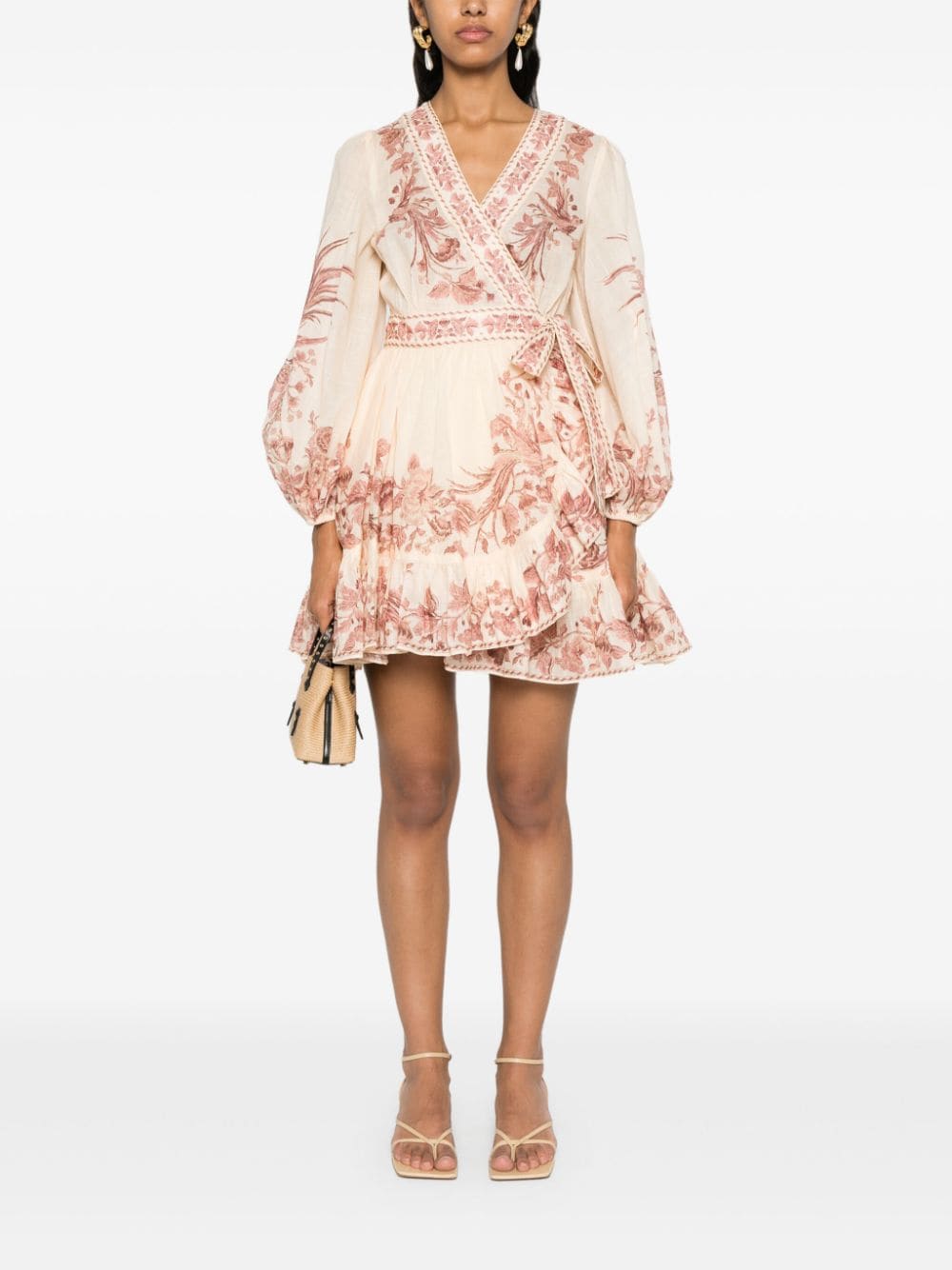 Zimmermann ZIMMERMANN- Floral Print Wrap Mini Dress