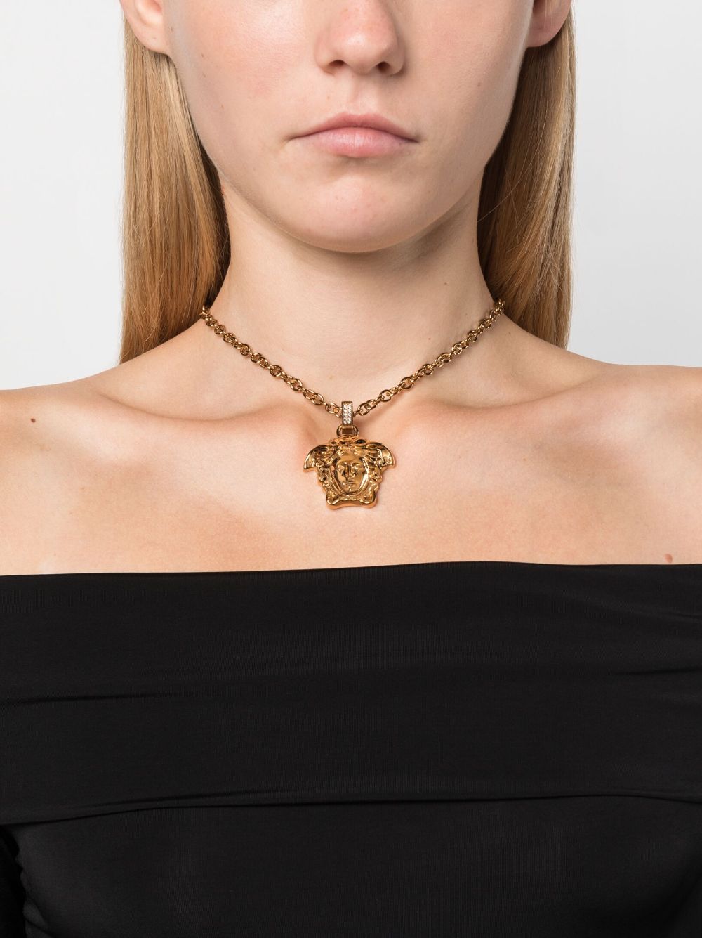 Versace VERSACE- Crystal La Medusa Necklace