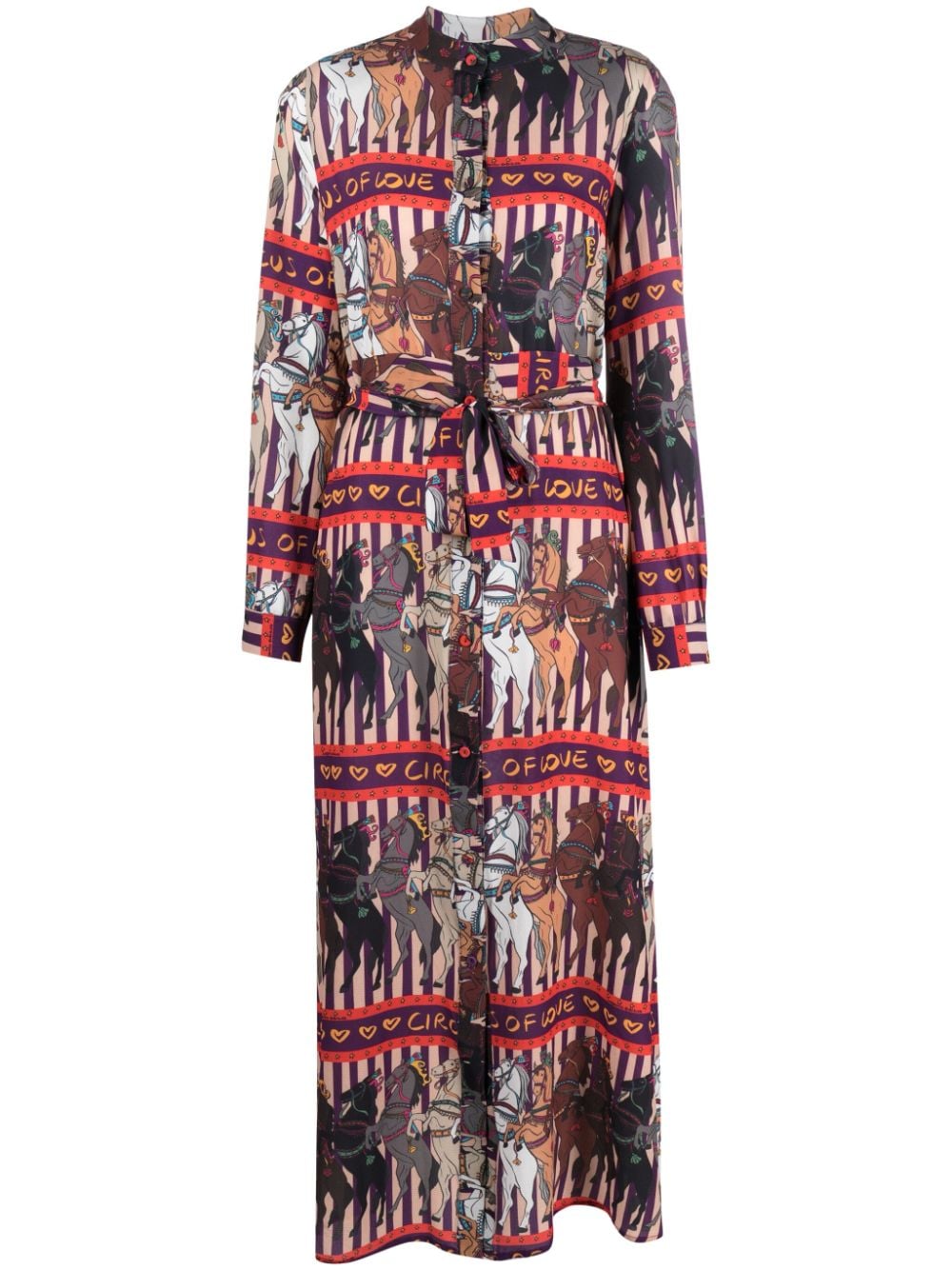 Alessandro Enriquez ALESSANDRO ENRIQUEZ- Horse Print Long Shirt Dress