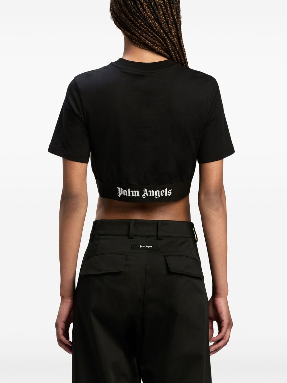 PALM ANGELS PALM ANGELS- Logo Cotton Cropped T-shirt