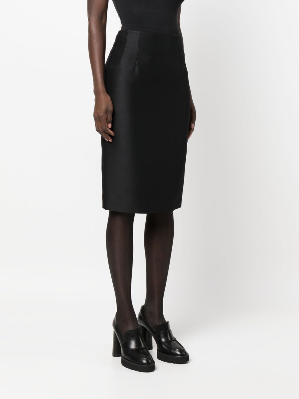 Versace VERSACE- Wool And Silk Blend Midi Pencil Skirt