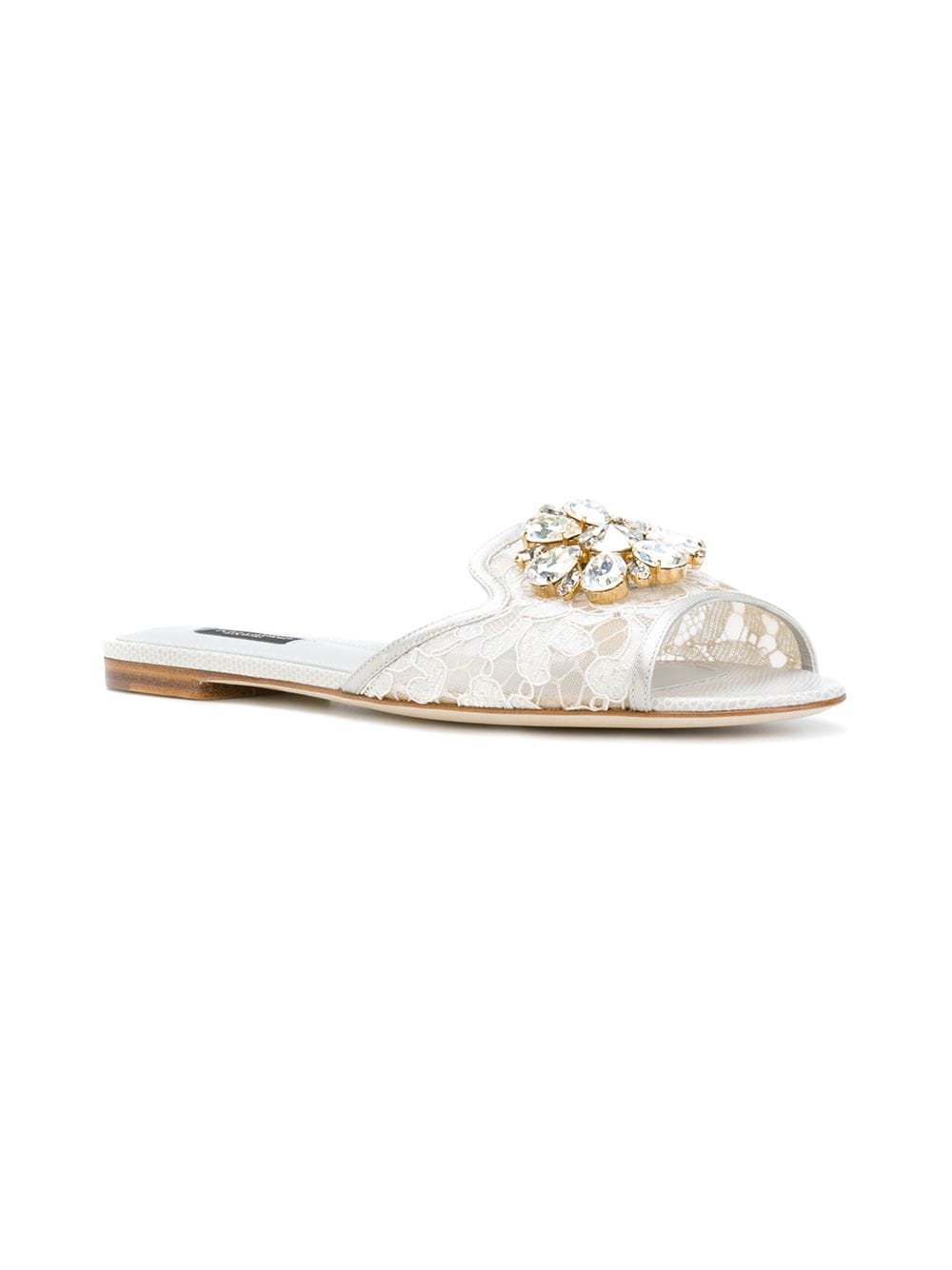 Dolce & Gabbana DOLCE & GABBANA- Crystal Lace Flat Sandals