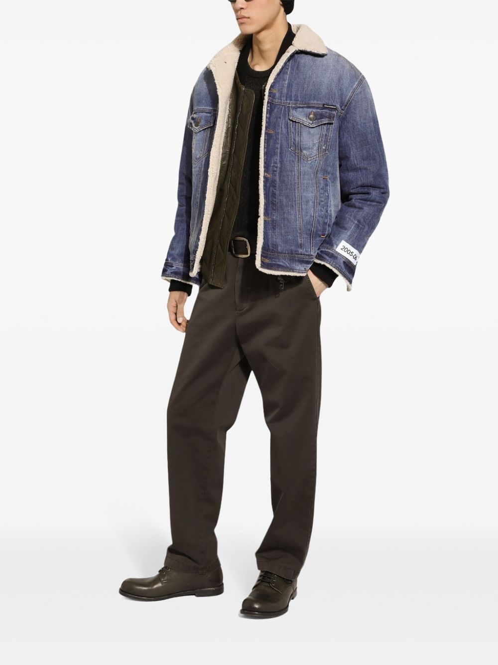 Dolce & Gabbana DOLCE & GABBANA- Shearling Denim Jacket