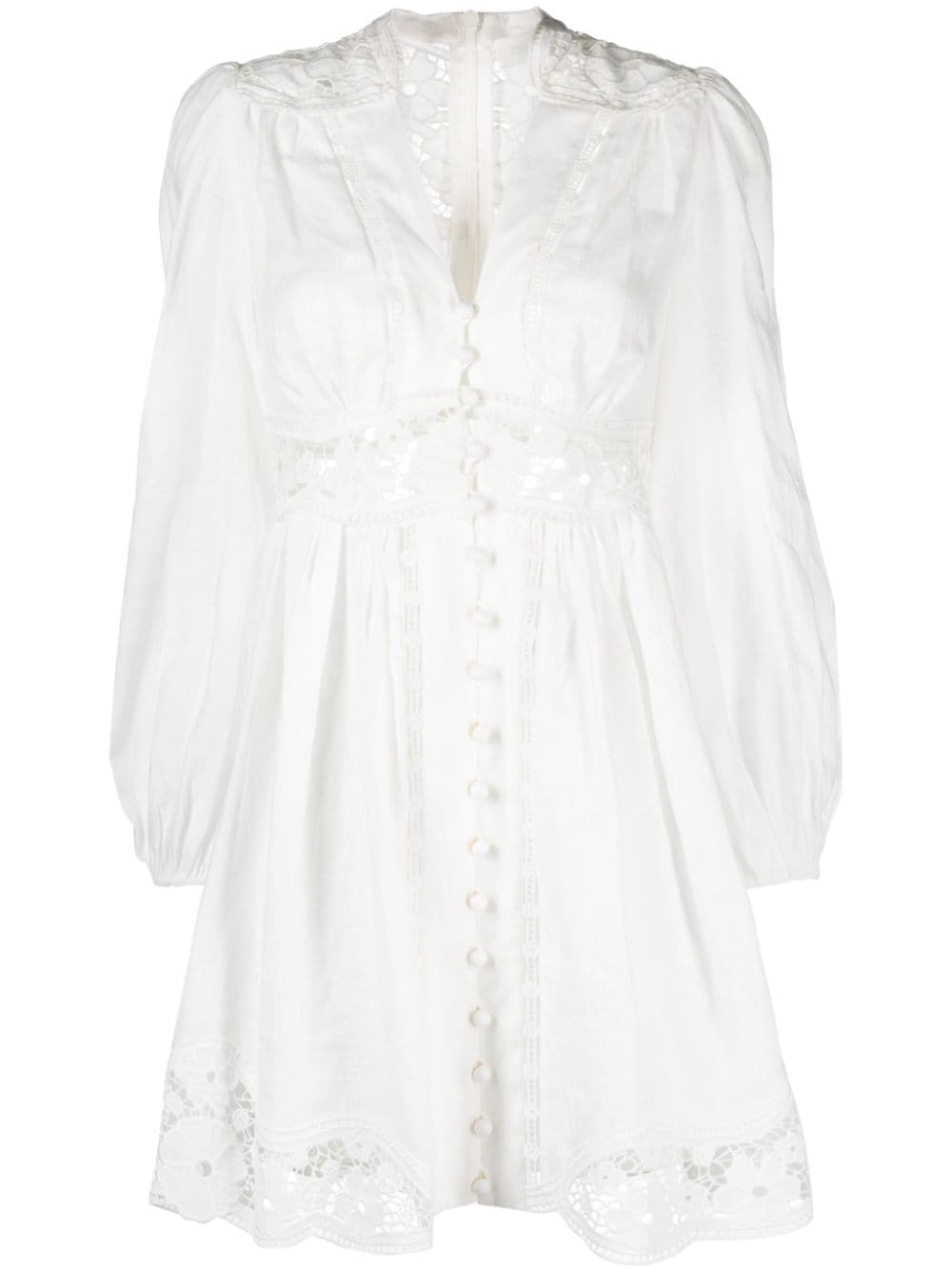 Zimmermann ZIMMERMANN- Plunge Linen Mini Dress