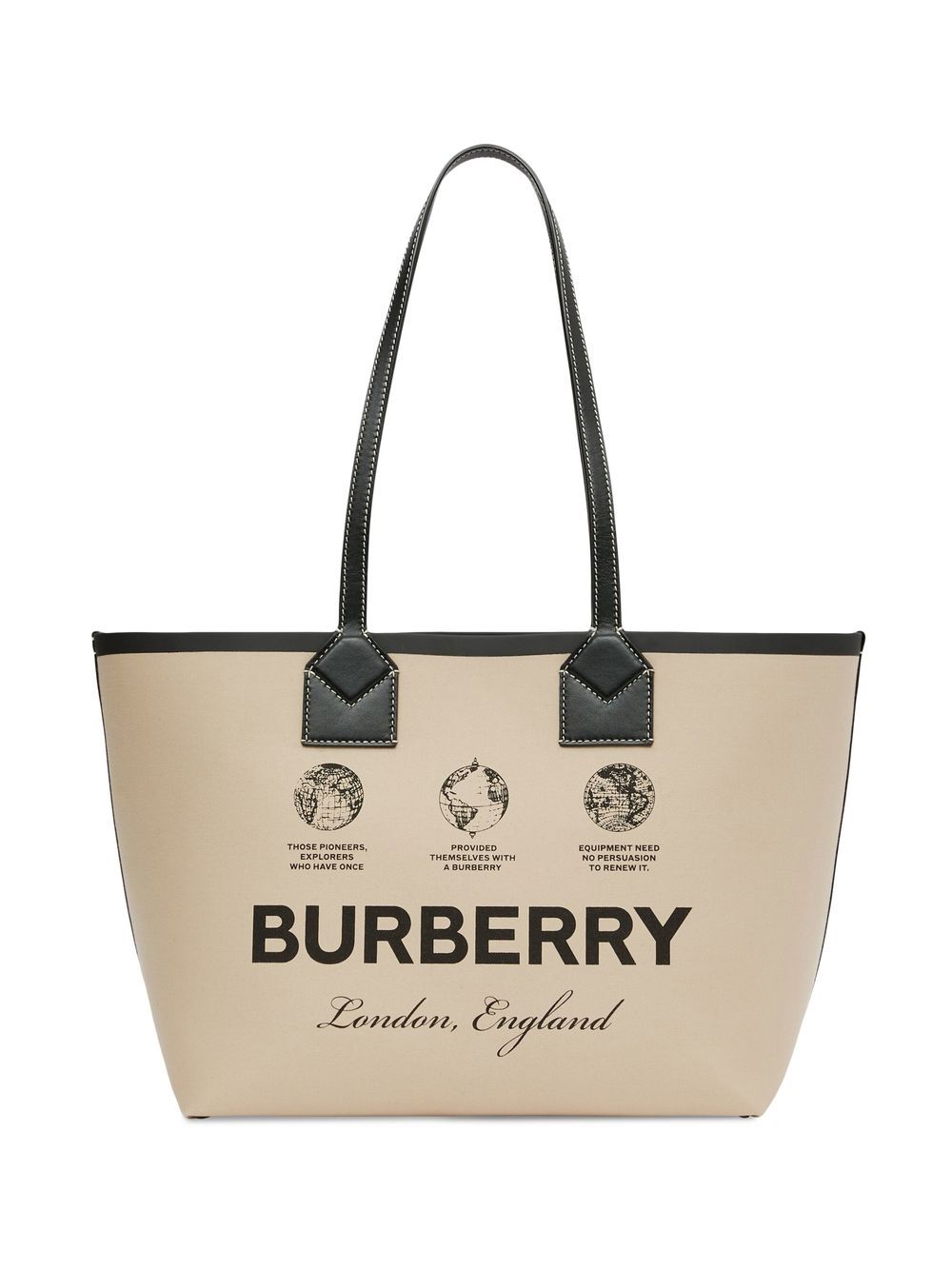 Burberry BURBERRY- London Small Cotton And Leather Tote Bag