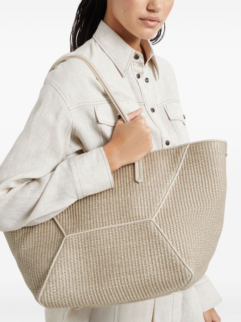 Brunello Cucinelli BRUNELLO CUCINELLI- Rafia Shopping Bag