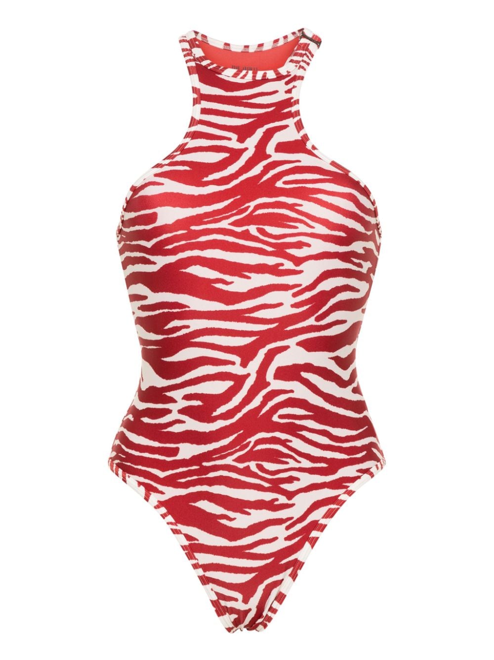 The Attico THE ATTICO- Zebra Print One-piece Swimsuit