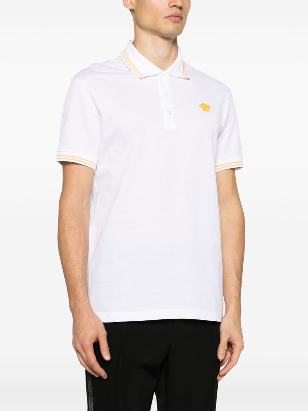 Versace VERSACE- Logo Piquet Polo Shirt