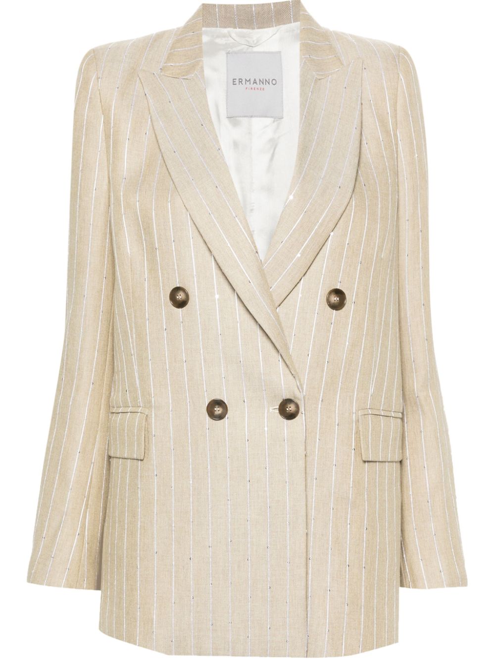 Ermanno ERMANNO- Striped Double-breasted Jacket