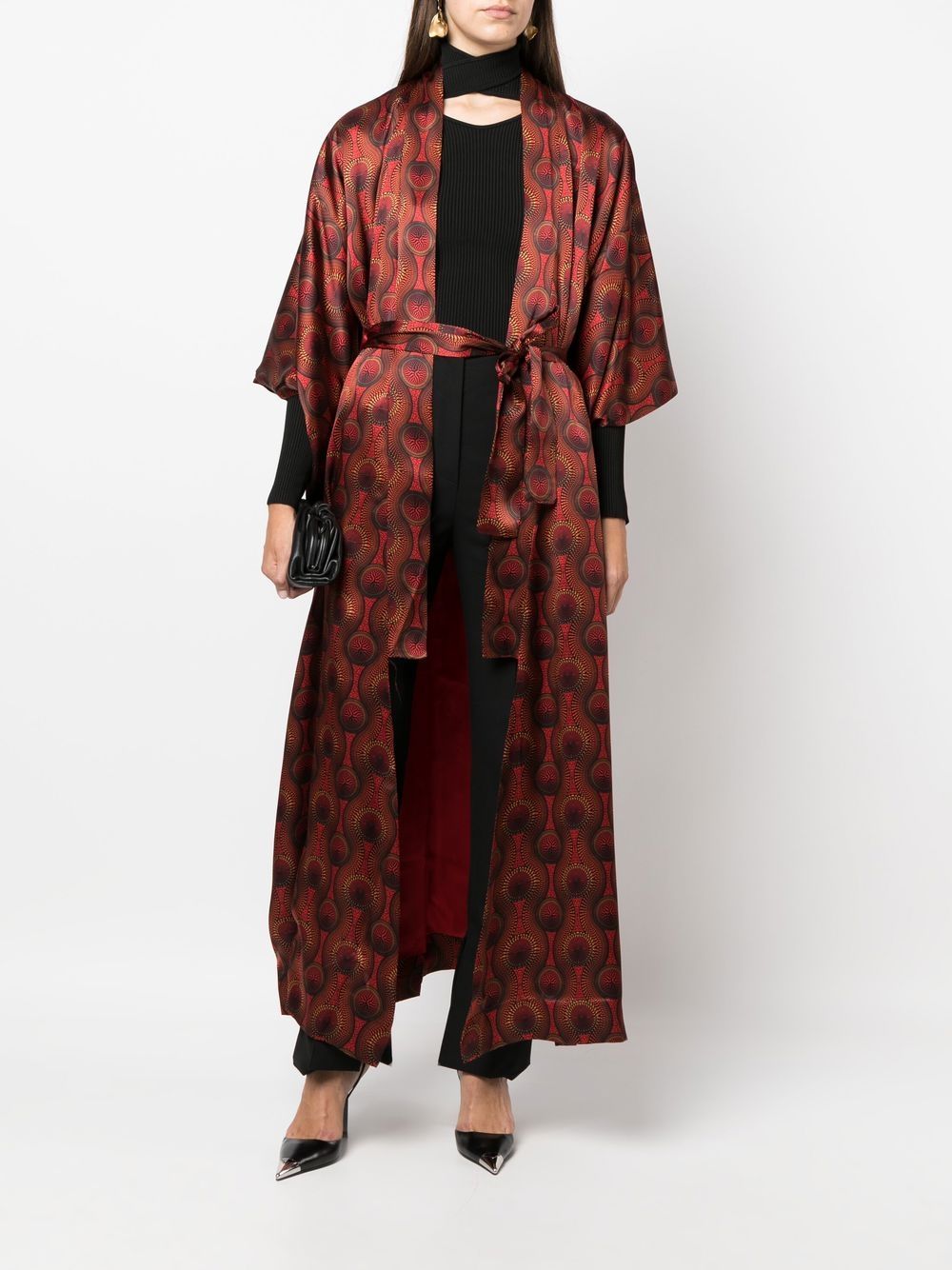 Ozwald boateng OZWALD BOATENG- Printed Silk Long Kimono