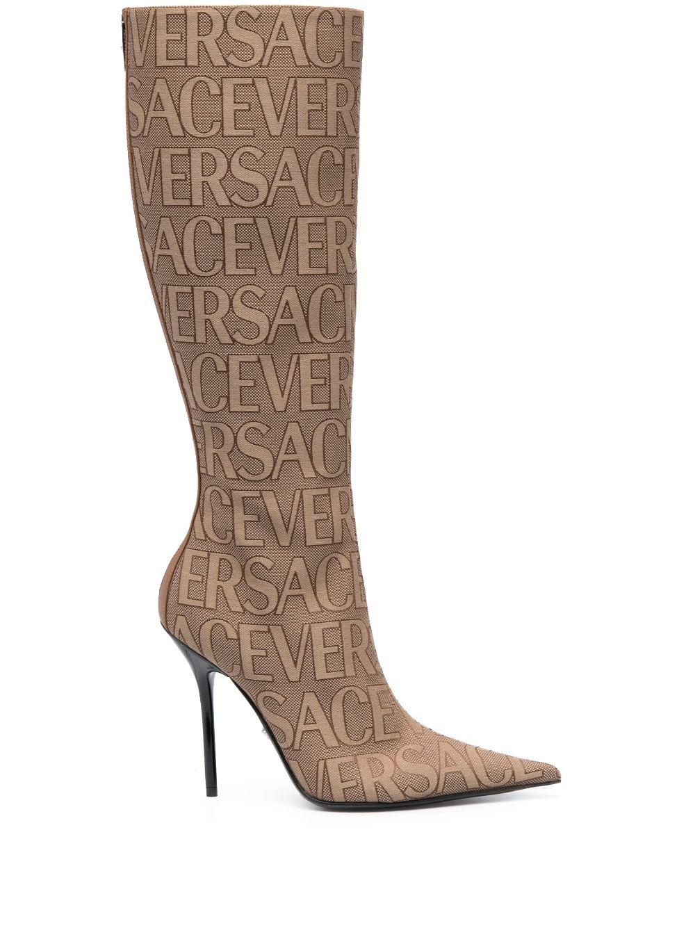 Versace La Vacanza VERSACE LA VACANZA- Allover Logo Heel High Boots
