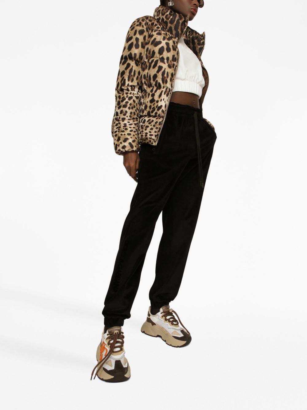 Dolce & Gabbana DOLCE & GABBANA- Leopard Print Nylon Down Jacket