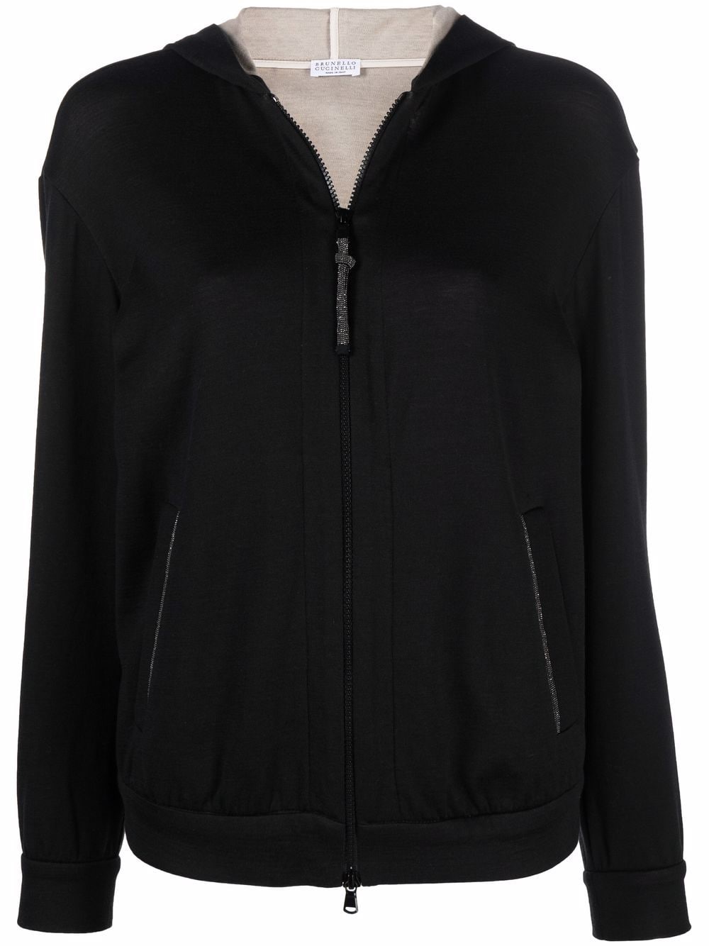 Brunello Cucinelli BRUNELLO CUCINELLI- Cotton And Silk Blend Zip-up Hoodie