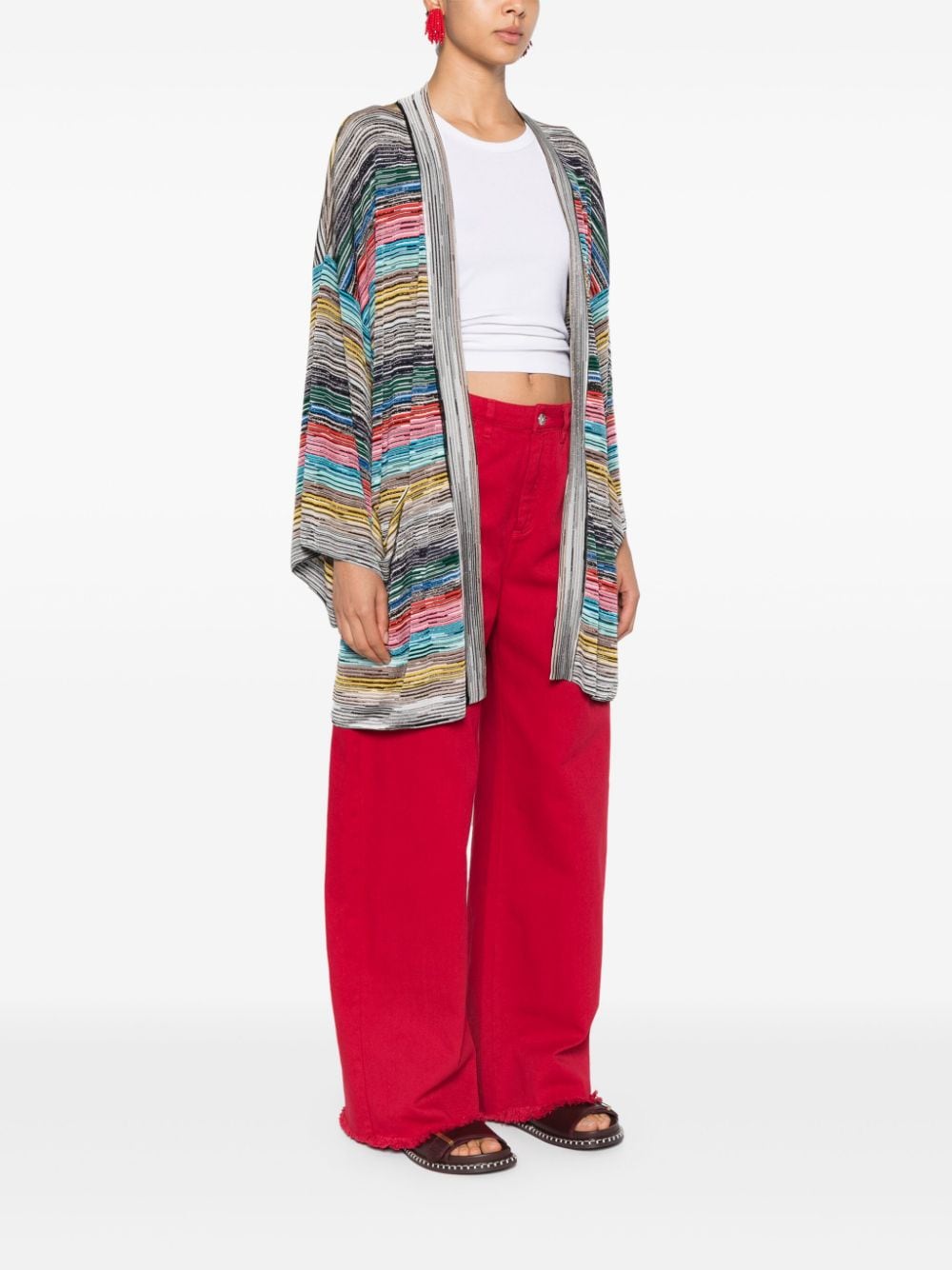 Missoni MISSONI- V-necked Striped Cardigan