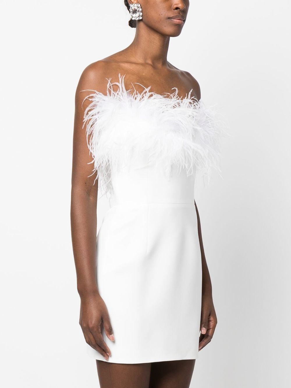 The New Arrivals by Ilkyaz Ozel THE NEW ARRIVALS BY ILKYAZ OZEL- Feathers Detail Short Dress