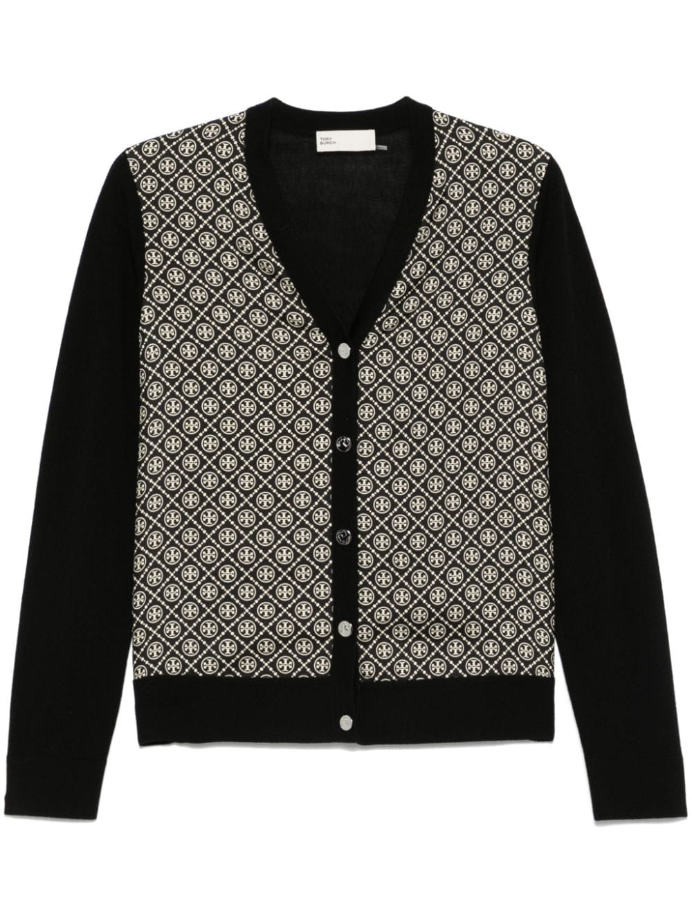 Tory Burch TORY BURCH- Monogram Print Silk And Wool Cardigan