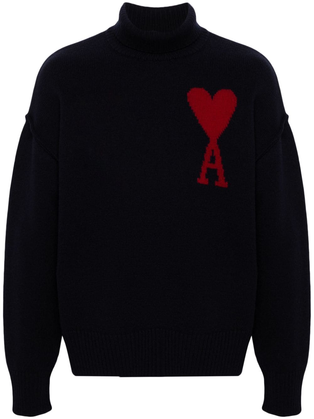 Ami Paris AMI PARIS- Ami De Coeur Wool High-neck Sweater