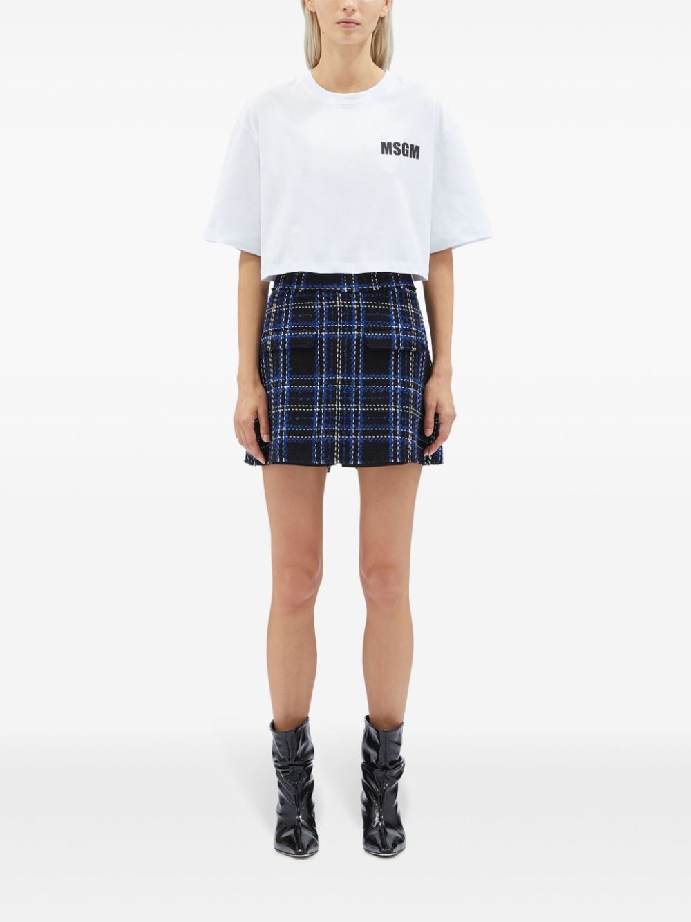 Msgm MSGM- Skirt With Tartan Pattern