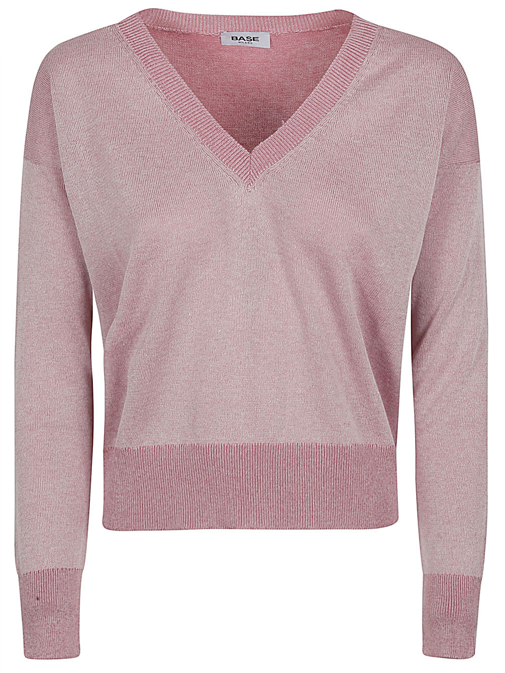 Base BASE- Cotton Blend V-neck Sweater