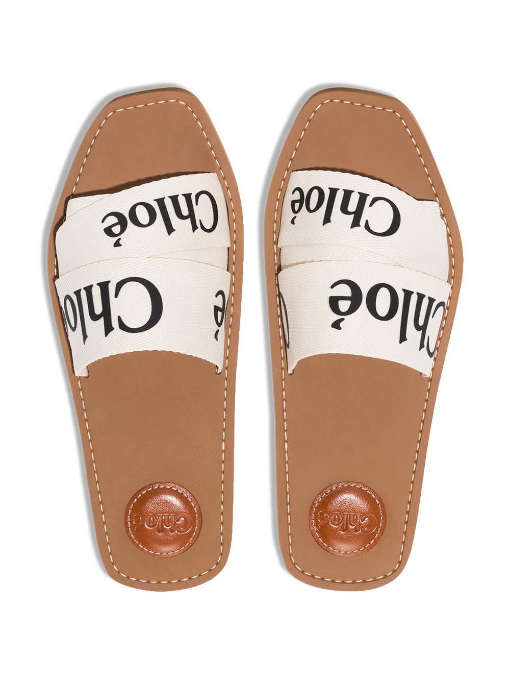 Chloé CHLOÉ- Woody Linen Flat Sandals