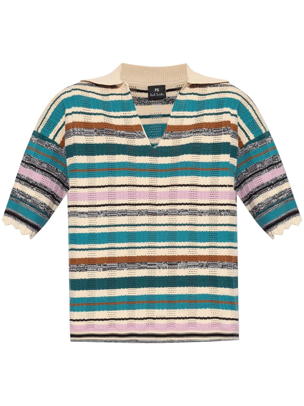 Ps Paul Smith PS PAUL SMITH- Striped Knit Polo Shirt