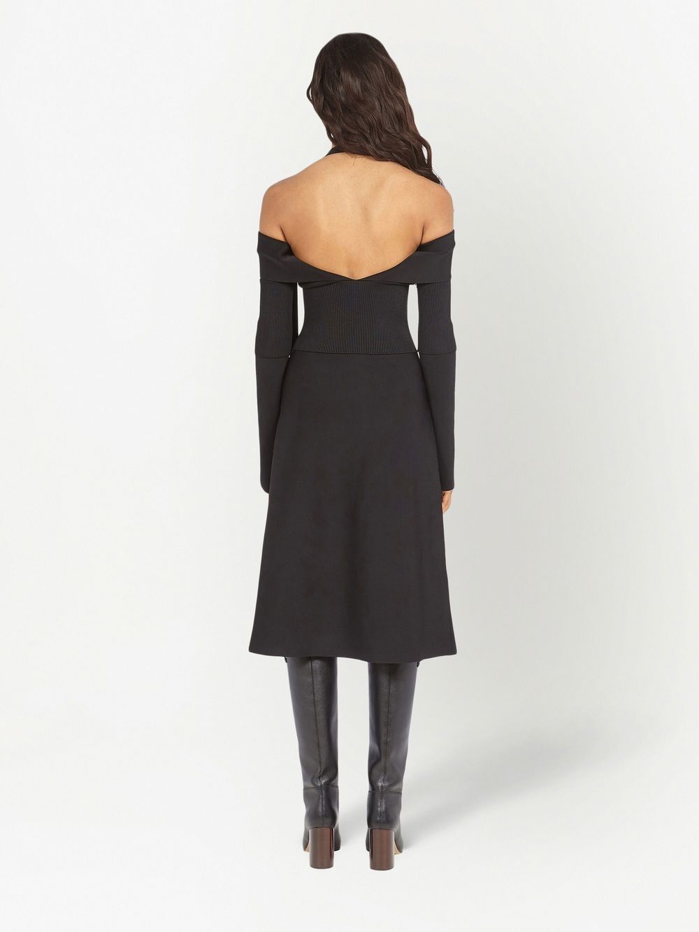 Ferragamo FERRAGAMO- Gancini Off-shoulder Midi Dress