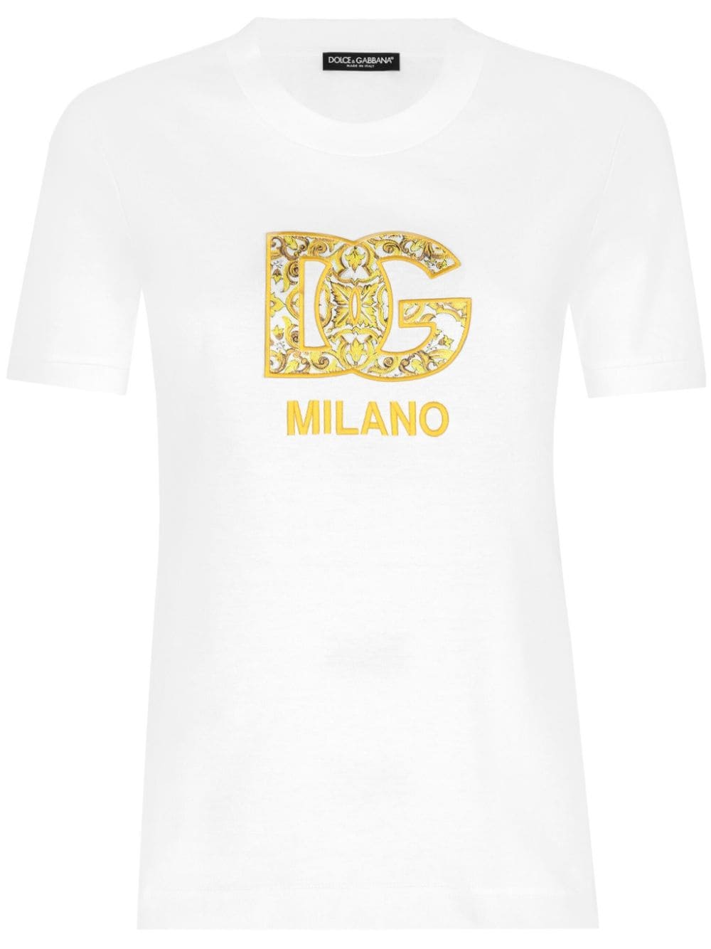 Dolce & Gabbana DOLCE & GABBANA- Embroidered Logo Cotton T-shirt