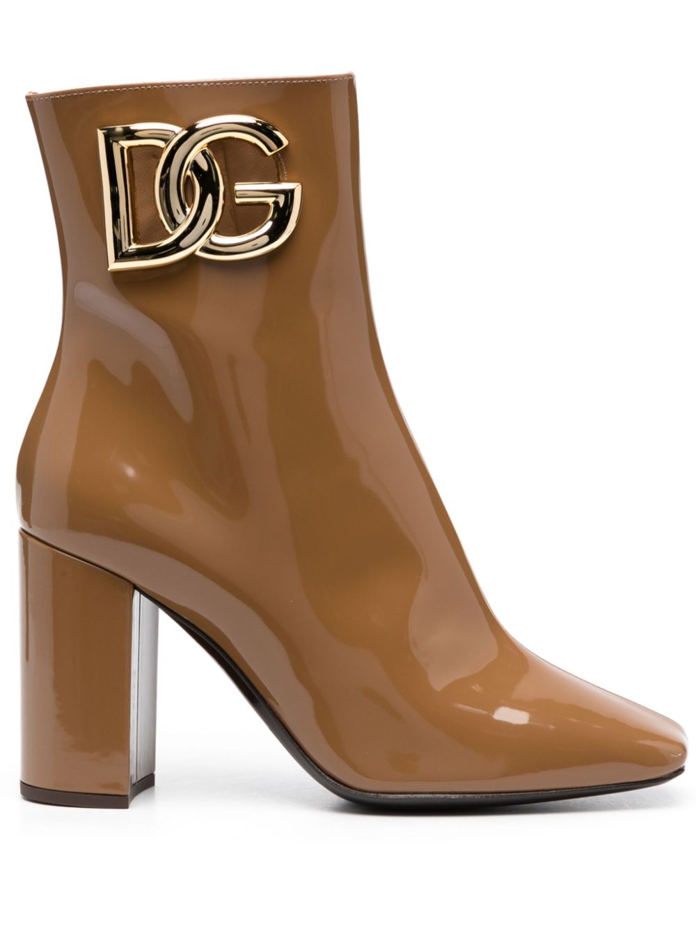 Dolce & Gabbana DOLCE & GABBANA- Shiny Leather Ankle Boots