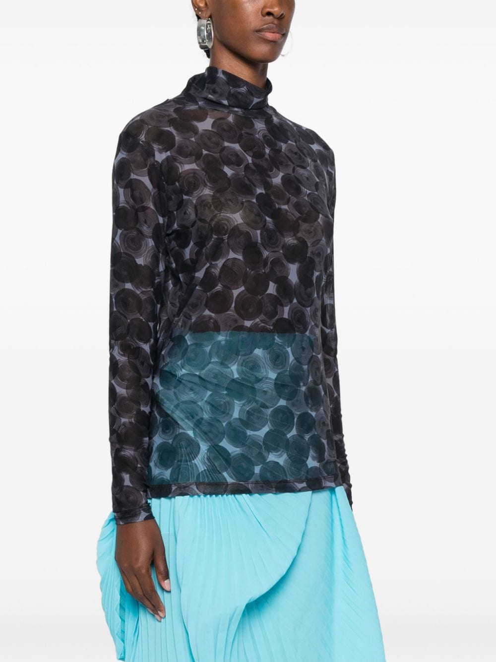 Dries Van Noten DRIES VAN NOTEN- Printed High-neck Top