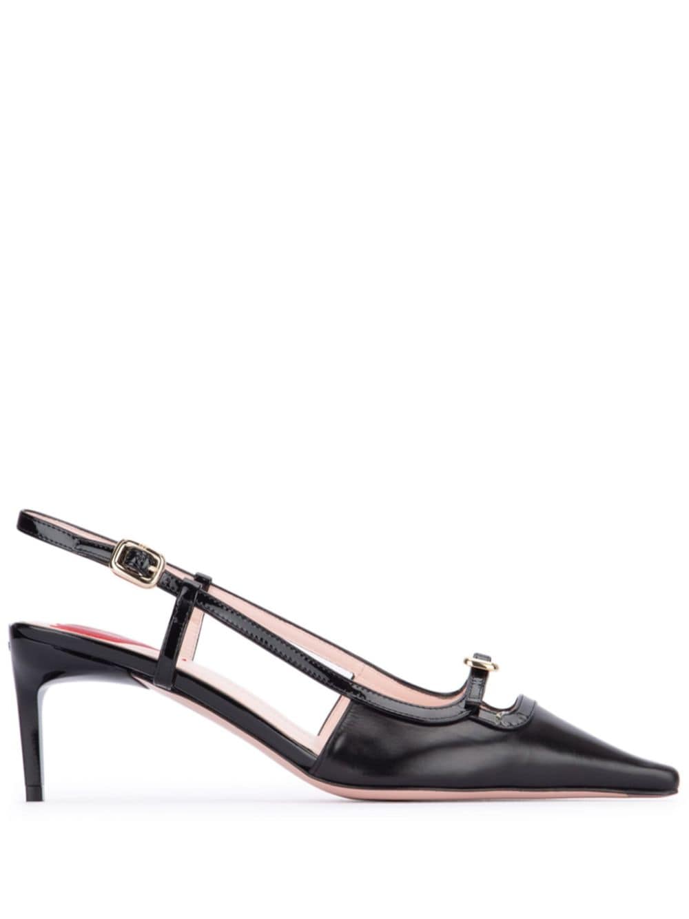 Roger Vivier ROGER VIVIER- Mini Buckle Leather Slingback Pumps