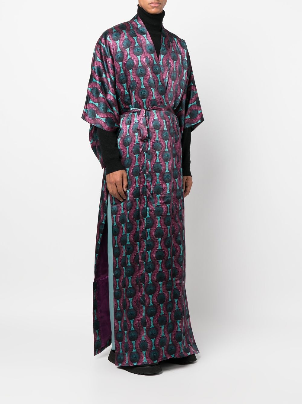 Ozwald boateng OZWALD BOATENG- Printed Silk Kimono Dress