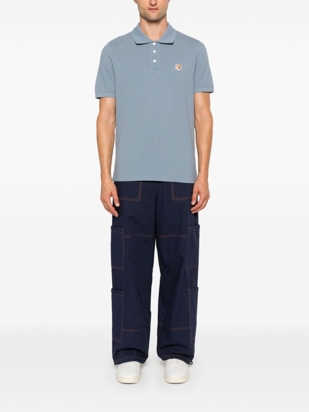  MAISON KITSUNE'- Fox Head Cotton Polo Shirt