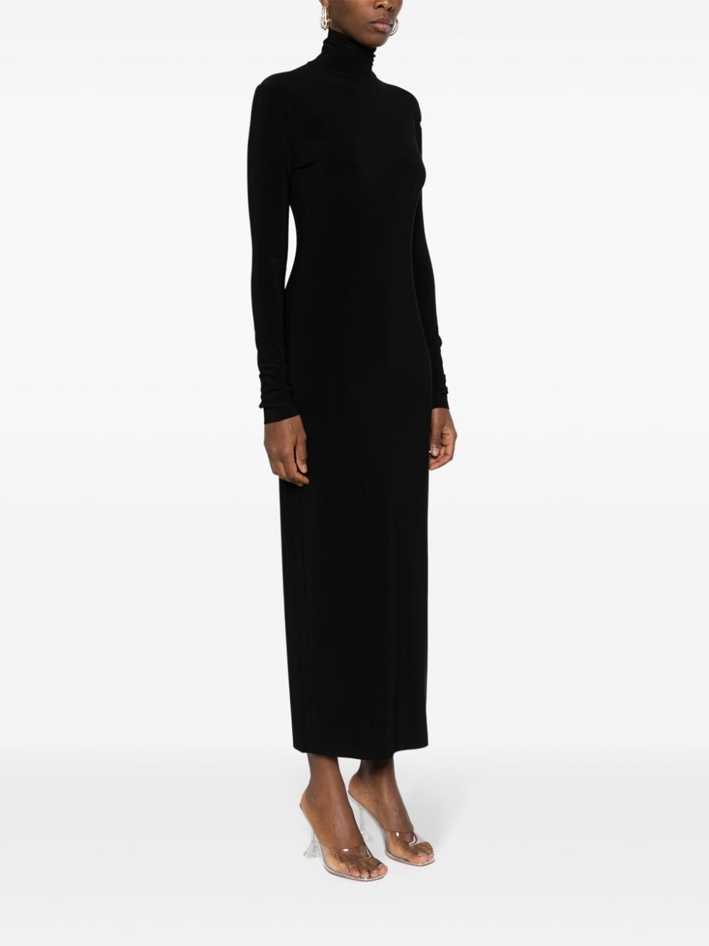 Norma Kamali NORMA KAMALI- Side Slits Turtleneck Midi Dress