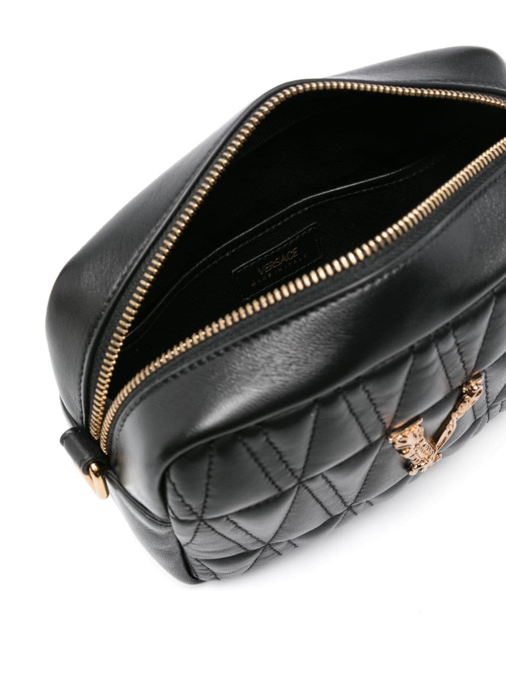 Versace VERSACE- Virtus Leather Crossbody Bag