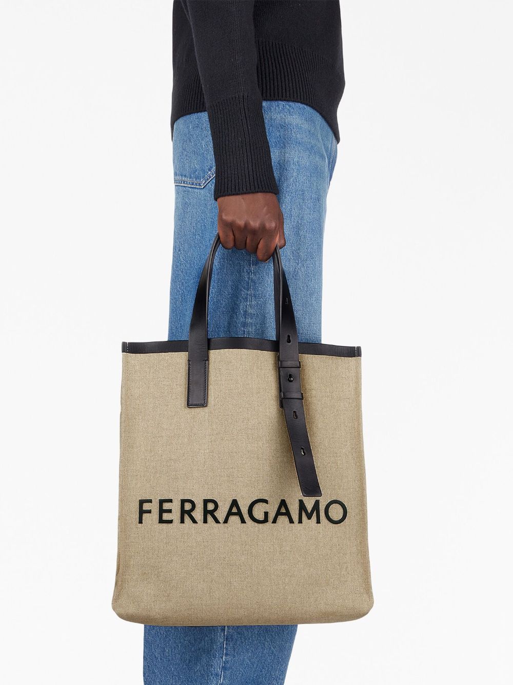 Ferragamo FERRAGAMO- Logo Canvas Tote