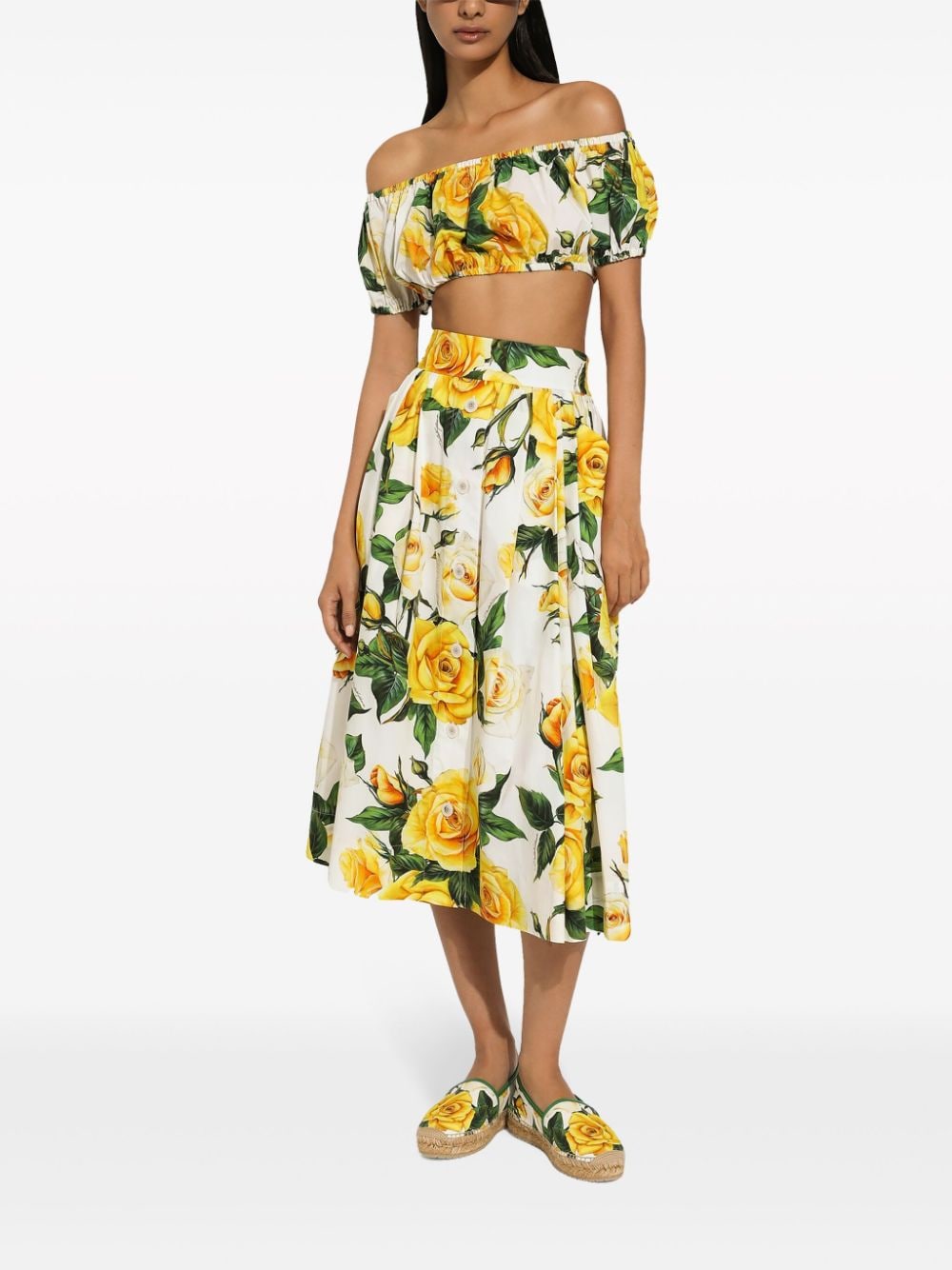 Dolce & Gabbana DOLCE & GABBANA- Printed Cotton Midi Skirt