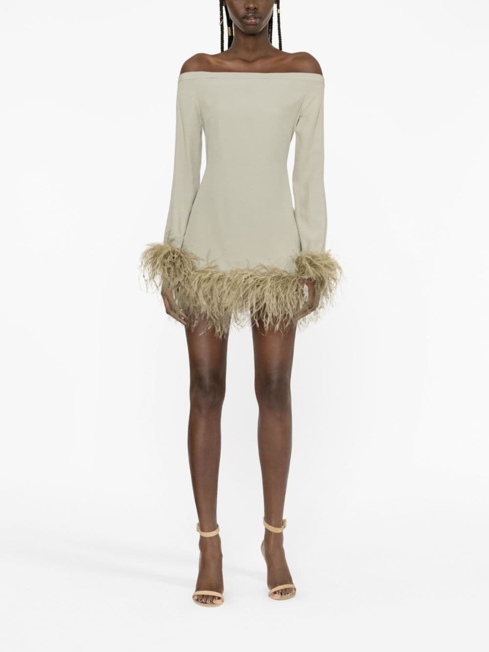 Taller Marmo TALLER MARMO- Kika Feather Trimmed Mini Dress