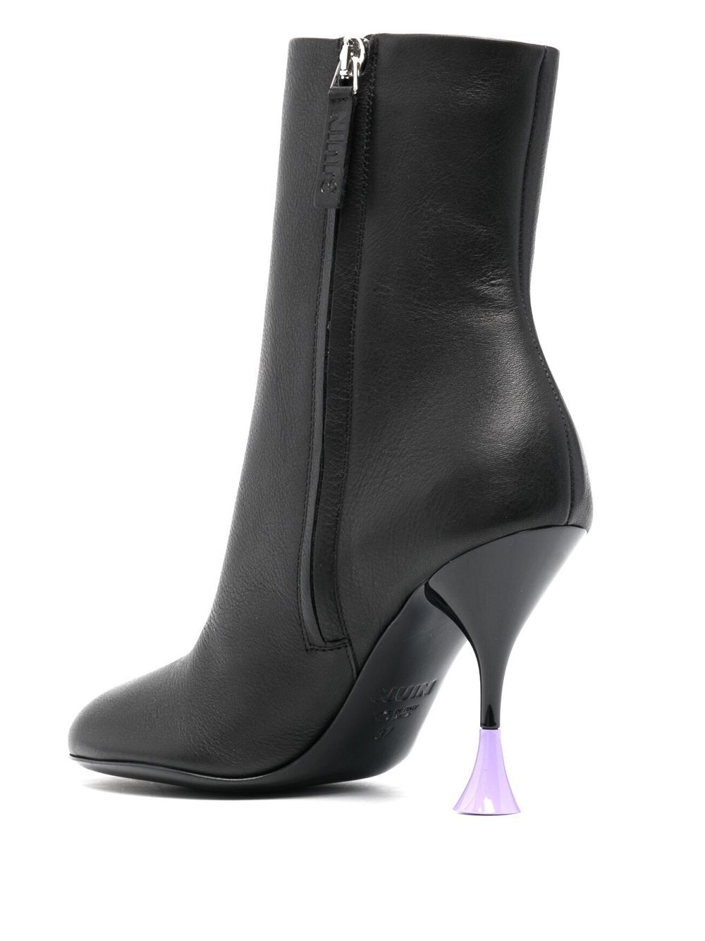 3JUIN 3JUIN- Lidia Leather Heel Ankle Boots