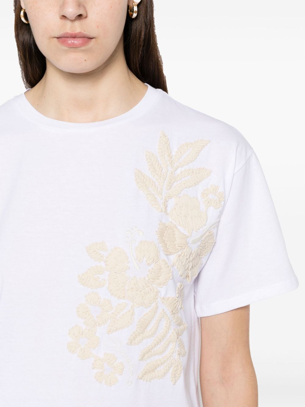 Ermanno ERMANNO- Embroidered Cotton T-shirt