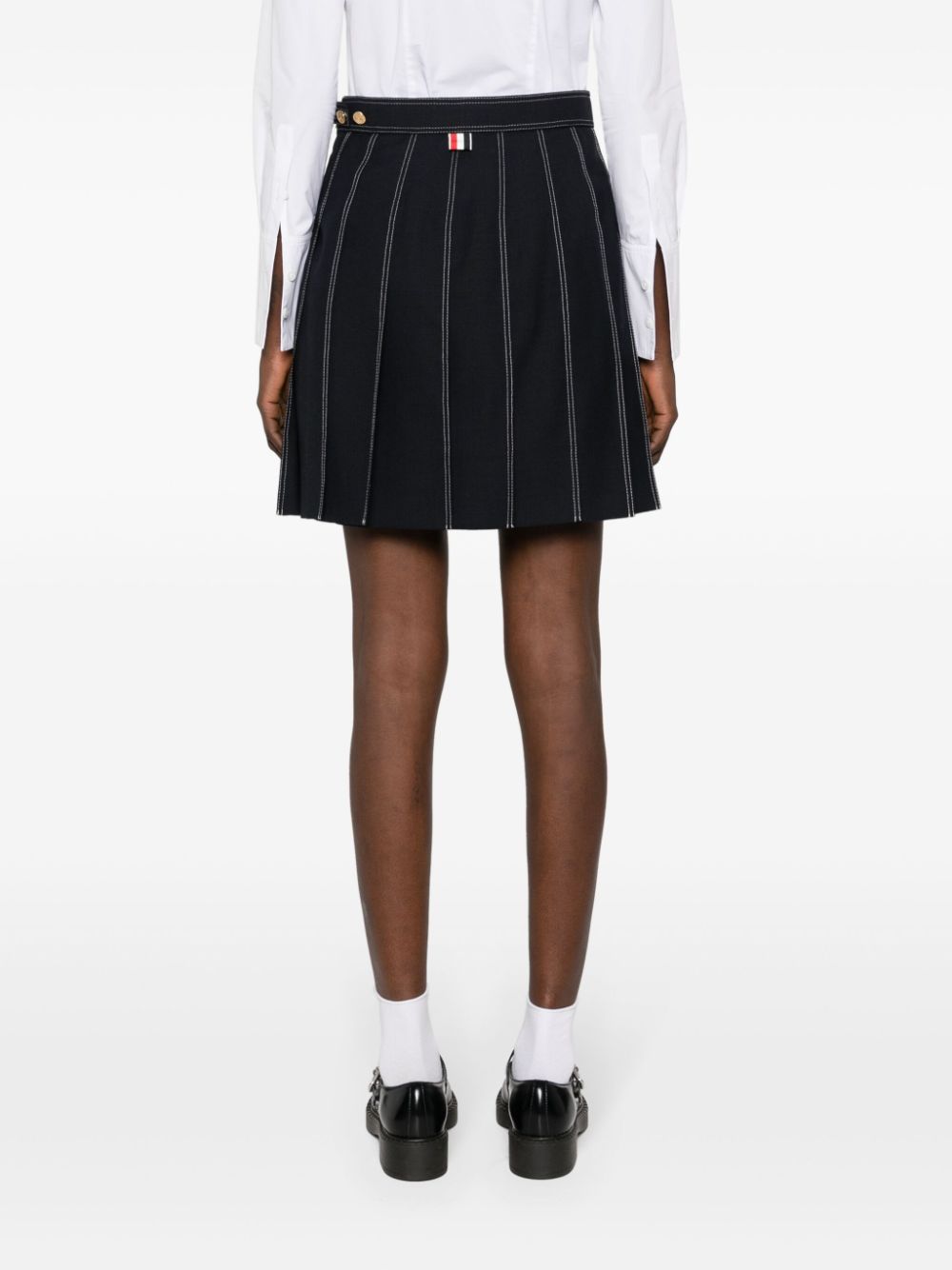 Thom Browne THOM BROWNE- Wool Pleated Mini Skirt