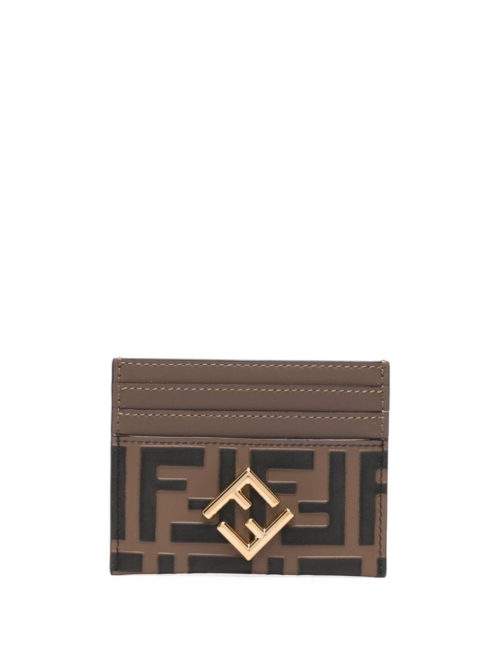 FENDI FENDI- Ff Diamonds Leather Card Case