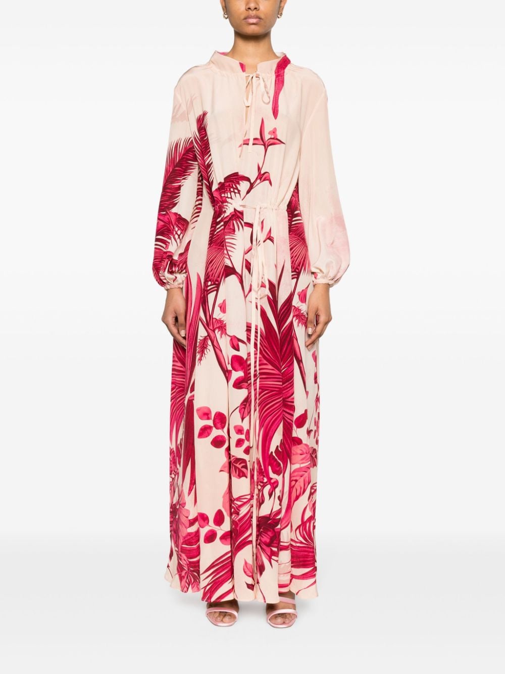 For restless sleepers FOR RESTLESS SLEEPERS- Printed Silk Long Dress