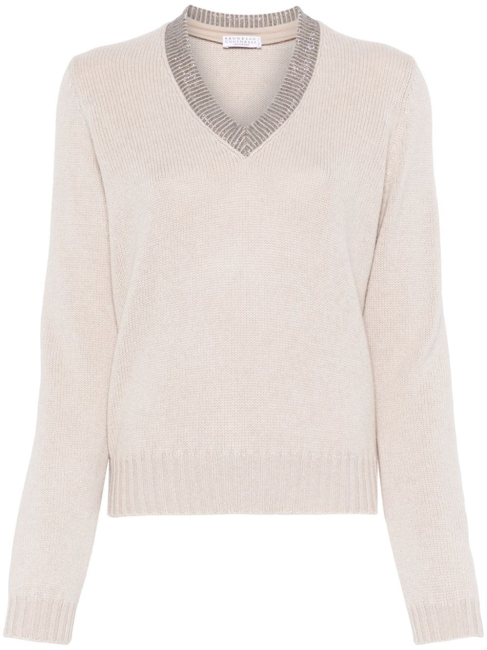 Brunello Cucinelli BRUNELLO CUCINELLI- Cashmere V-necked Sweater