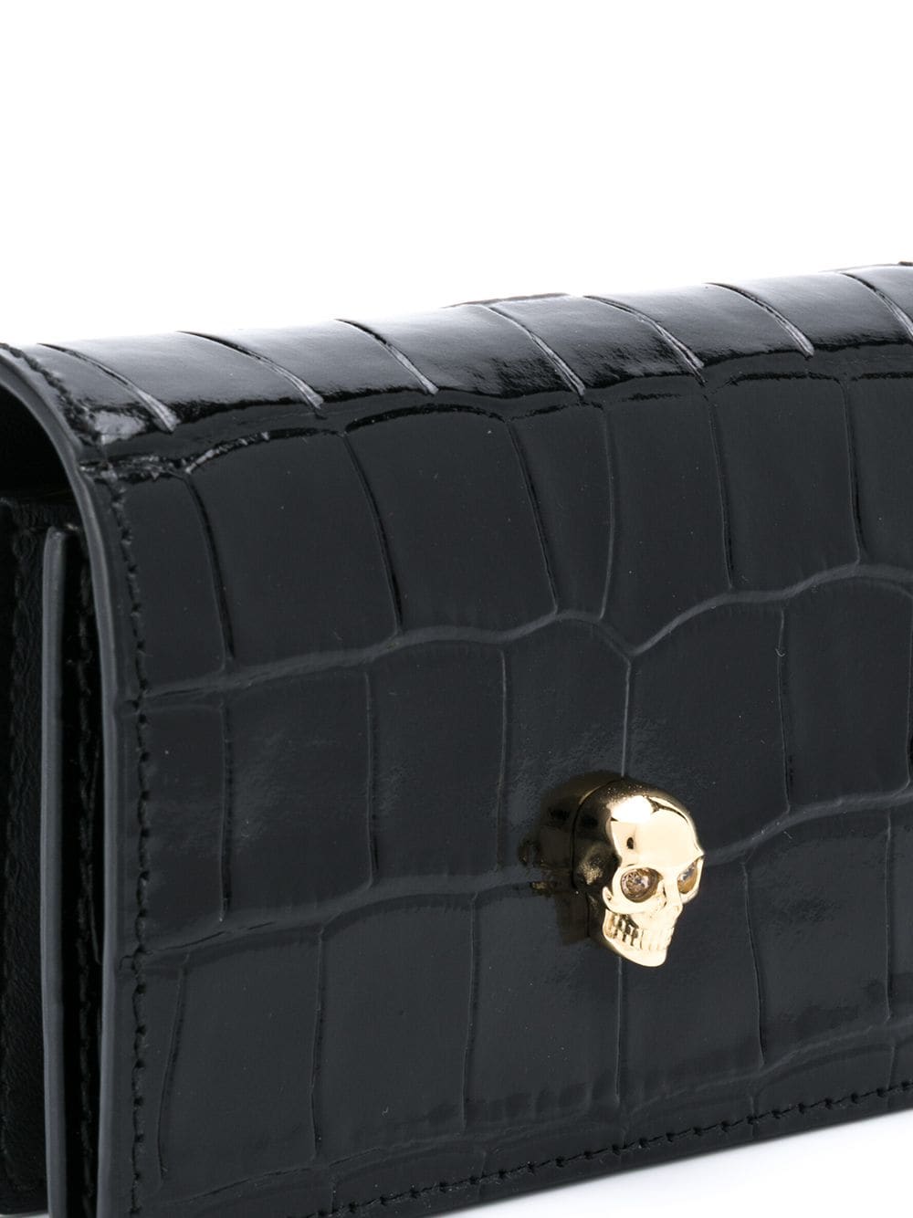 Alexander McQueen ALEXANDER MCQUEEN- Skull Leather Card Holder On Chain